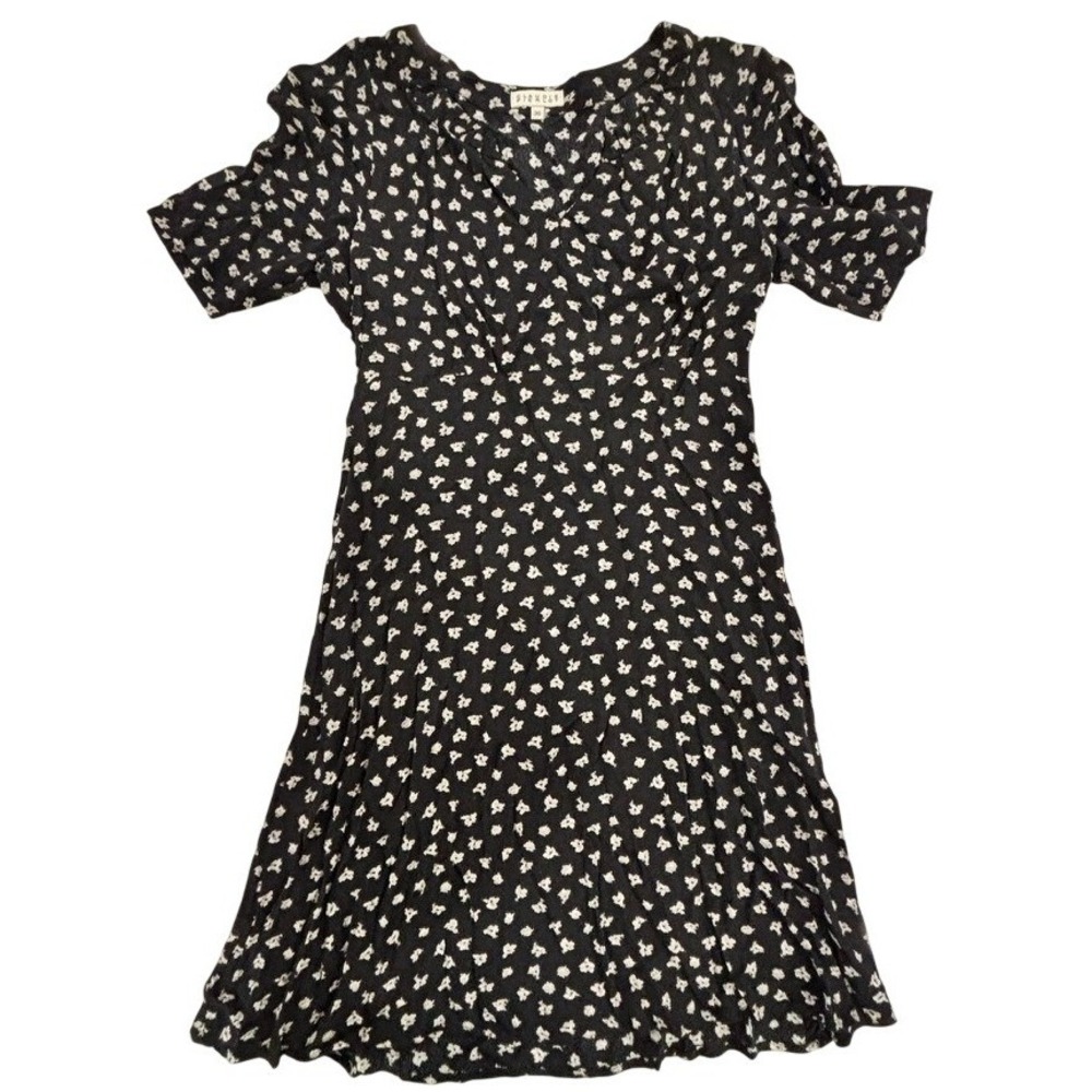 Claudie Pierlot Raven A-Line Black & White Floral Dress, France, Size 36 /US 4